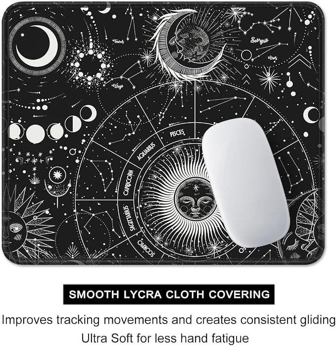 Auhoahsil Mouse Pad, 12 x 10 in Tarot Style Sun Moon Computer Mouse Pad - Image 4