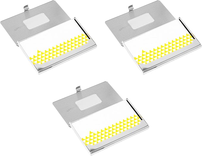 Stephanie Imports Set of 3 Slim & Minimalist Metal Business Card Holder Unisex - Image 3