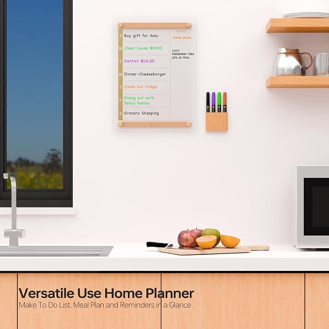 Clear Gold Glass Weekly Dry Erase Calendar Whiteboard - Image 3