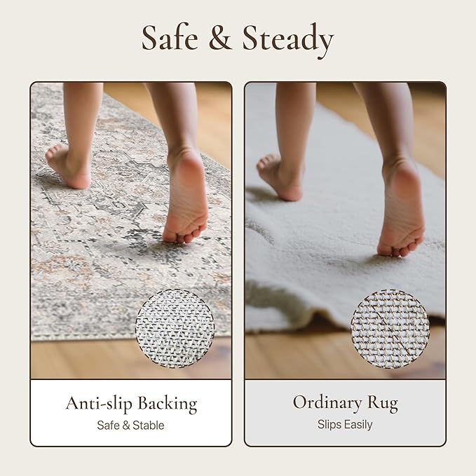 GENIMO 3x12 Runner Rugs for Hallway, Machine Washable Non Slip Vintage Rugs - Image 4