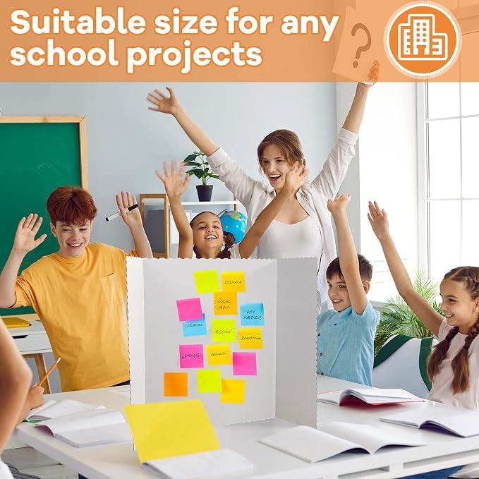 Henoyso 12 Pcs 22 x 38 Inch White Trifold Poster Board Large Tri Fold - Image 6