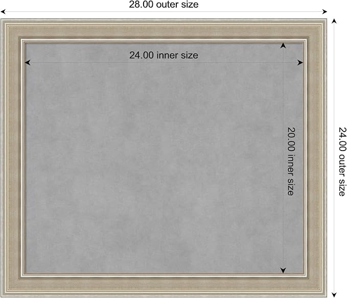 Amanti Art Silver Framed Magnetic Board 24x28 Medium Vision Board - Image 3