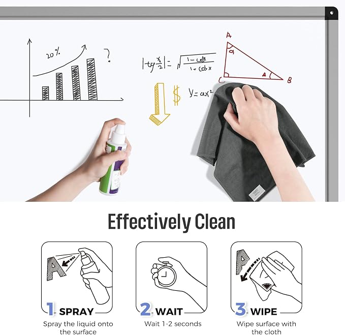 loukin 2 Pack Magnetic Whiteboard Cleaning Cloth, Dry Erase Cleaning Cloth - Image 4