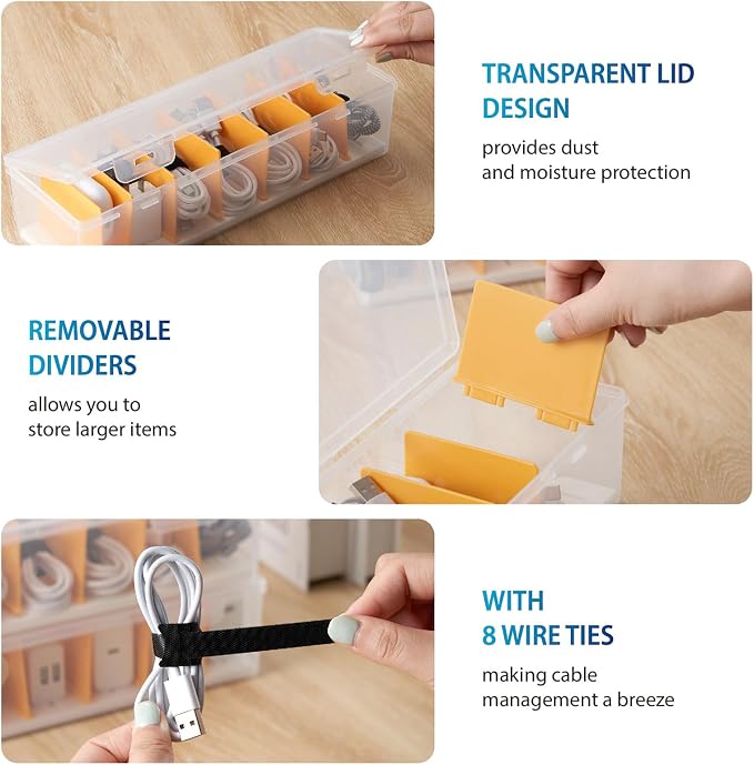 Fzooua Cable Organizer Storage Box - Image 4