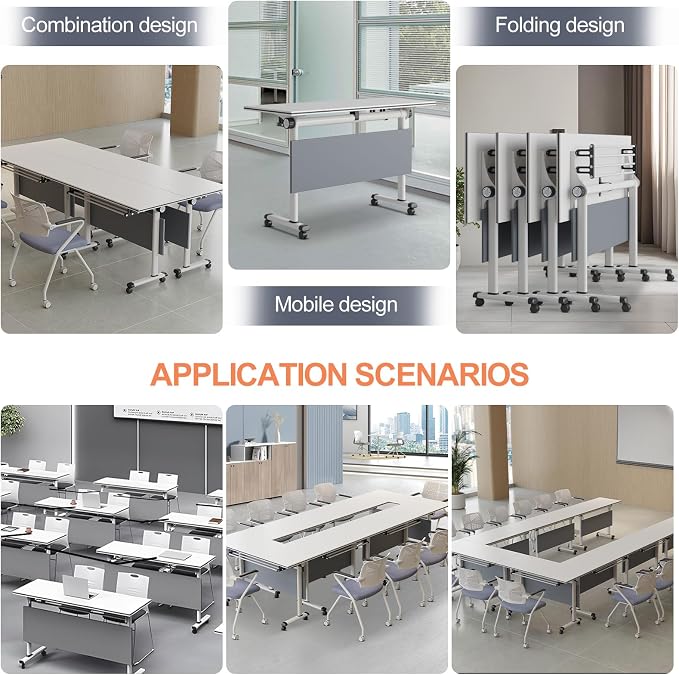czxhaery Conference Table, Folding Conference Table, Folding Office Conference - Image 6