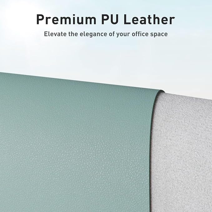 Aothia Leather Desk Pad Protector, Mouse Pad, Office Desk Mat, Non-Slip PU - Image 2