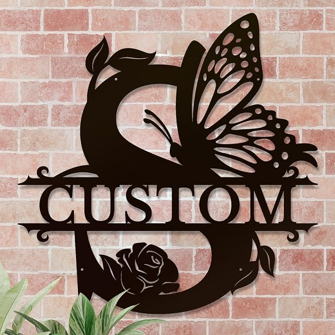 Personalized Custom Letter Name metal Signs, Custom Black Letter Monogram Wall - Image 4