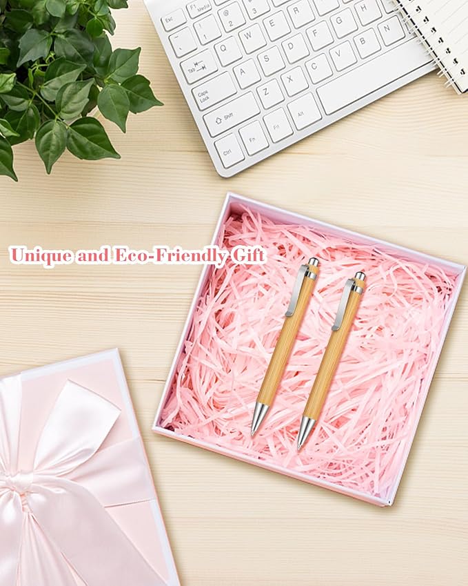 lyforx 250pcs Bamboo Pens Bulk Wooden Bamboo Pens Engraving Wooden Ballpoint - Image 6