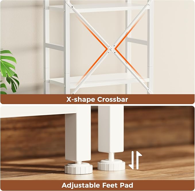 SUPERJARE Triple 5 Tier Bookshelf, Bookcase - Image 7