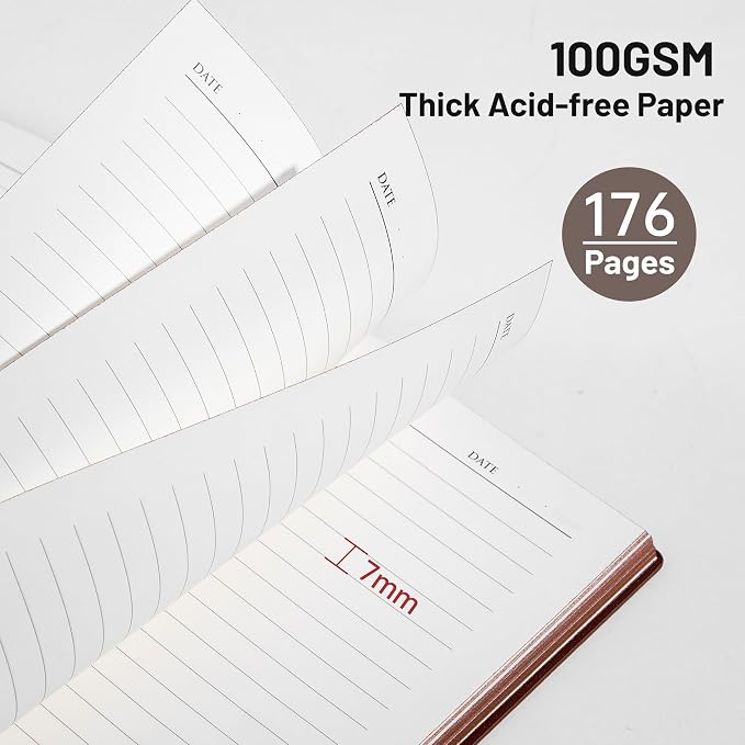 CAGIE Lined Journal Notebook for Men & Women, 176 Pages A5 Medium Size - Image 5