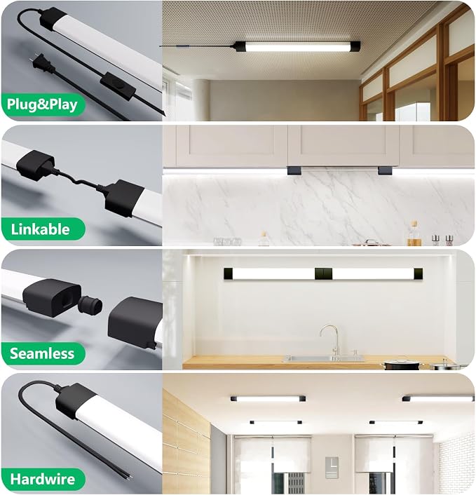 Modlicht Plug in Light Fixture 2FT Linkable 5000K Under Cabinet Lighting - Image 5