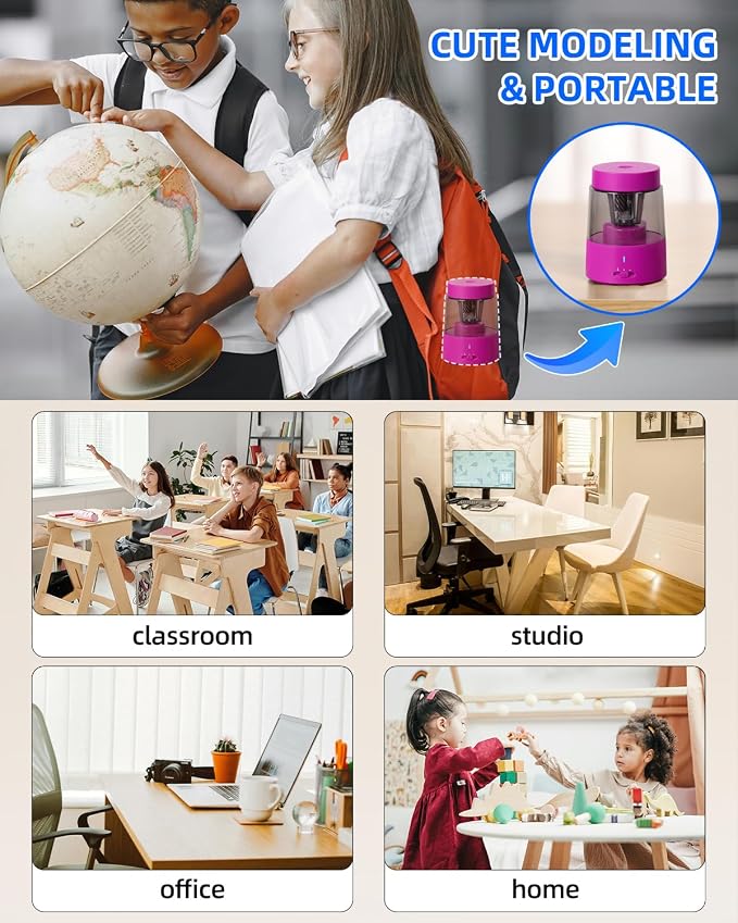 ZMOL Electric Rechargeable Pencil Sharpener, Automatic Pencil Sharpeners Kids - Image 9