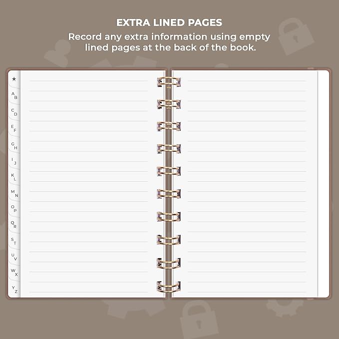 Clever Fox Password Book Spiral – Mini Internet Address & Password Organizer - Image 6