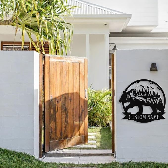 Custom Bear Metal Sign, Custom Bear Metal Wall Art Decor, Personalized Last - Image 2