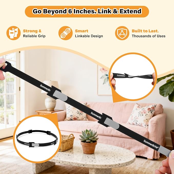 SummerBrite 70 Pack Black Cable Ties 6 Inch - Image 4