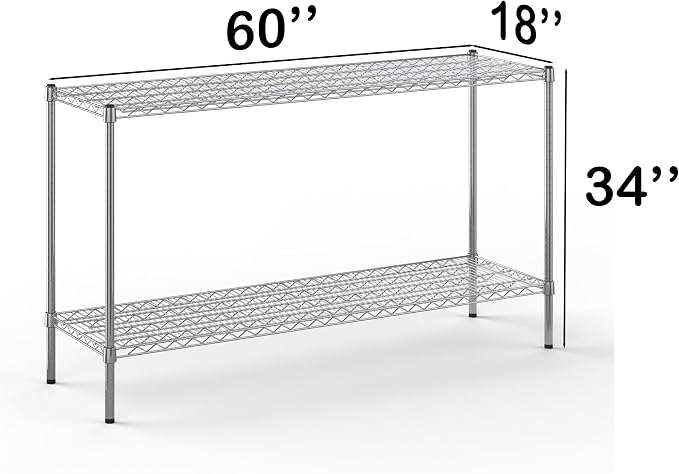 Regal Altair 18" Deep x 60" Wide x 34" Height Wire Shelving Kit | 2-Tier | NSF - Image 2