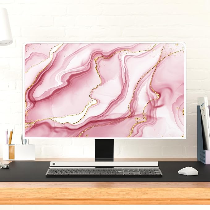 Baocicco Gold Pink Marble Waterproof TV Display Screen Cover 75 Inch TV - Image 4