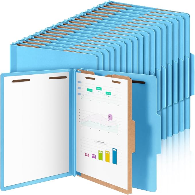 Skyygemm 48 Pcs Classification Folders Letter Size, 1 Divider Pressboard File by Skyygemm