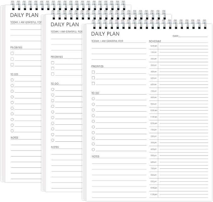 3 Pcs 24 Hour Daily Planner by KAICNPAPER