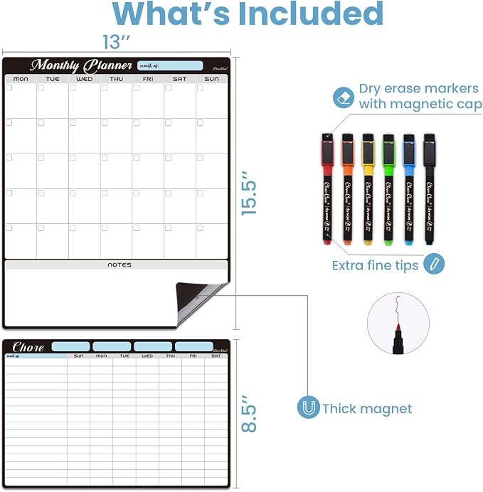 Magnetic Dry Erase Monthly Calendar Set - Image 2