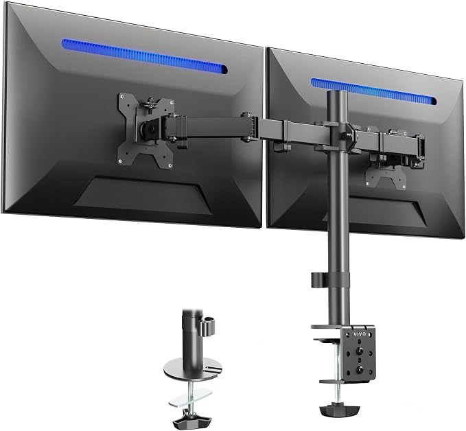 VIVO Dual Monitor Desk Mount, Heavy Duty Fully Adjustable Steel Stand, Holds 2 by VIVO