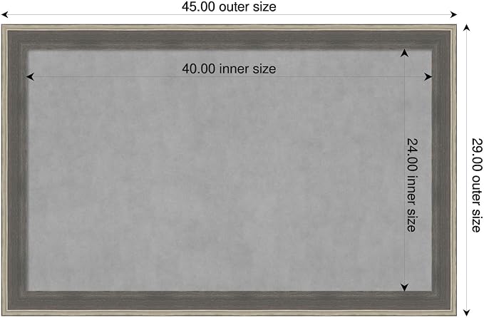 Amanti Art Grey Framed Magnetic Board 29x45 Large Vision Board - Image 2