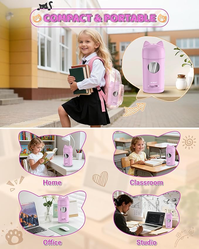 AFMAT Electric Pencil Sharpener, Automatic Pencil Sharpener, Auto in & Out - Image 7