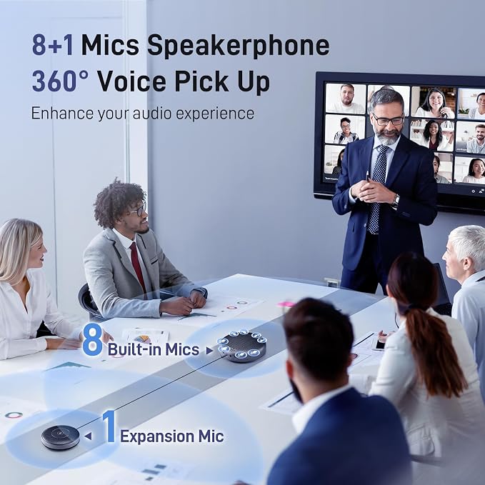 EMEET Conference Speaker and Microphone w/8+1 Mics, 360° Voice Pickup, Noise - Image 2
