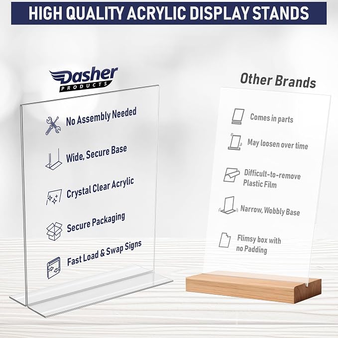 Acrylic Sign Holder 8.5 x 11, T-Shape Double-Sided Acrylic Table Stand - Image 3
