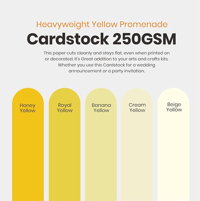 Yellow Colored Cardstock Thick Paper 50 Sheets, 8.5" x 11" Heavyweight 92lb - Image 3