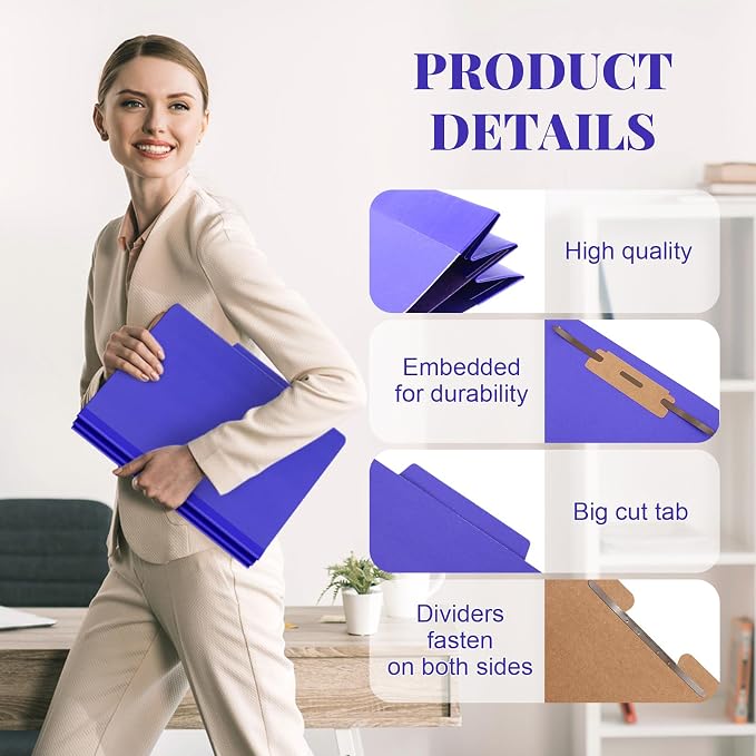 Skyygemm 48 Pcs Classification Folders Letter Size, 1 Divider Pressboard File - Image 3