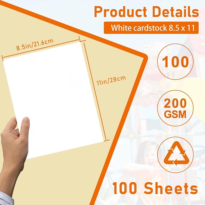 100 Sheets White Cardstock 8.5 x 11 Printer Paper, 75lb Heavyweight Certificate - Image 2