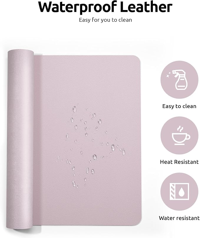 YSAGi Leather Desk Protector, Office Mat, Large Mouse Mat, Non-Slip PU Leather - Image 4