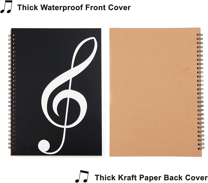 MoHern Blank Sheet Music Notebook, 160 Pages Composition Staff Paper Notebook - Image 6