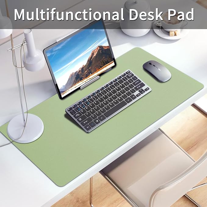 Bloss Green Desk Mat, Mouse Pad, Waterproof Leather Desk Pad, Desk Matt - Image 3