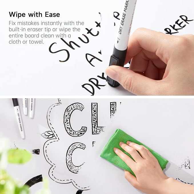 Shuttle Art Black Dry Erase Markers, 60 Pack Magnetic Whiteboard Markers - Image 5