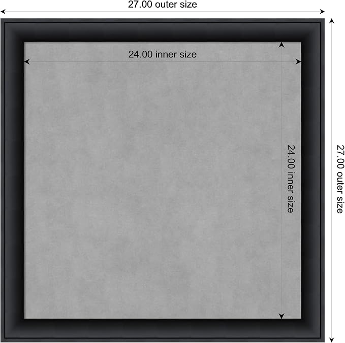 Amanti Art Black Framed Magnetic Board 27x27 Medium Vision Board - Image 3