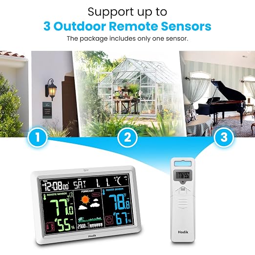 Weather Station with Atomic Clock Indoor Outdoor Thermometer Wireless, Humidity - Image 4