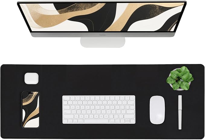 ALOANES Black Waterproof Desk Mat, by Aloanes