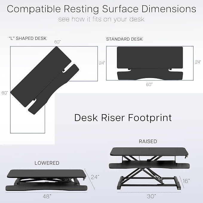 VIVO 48 inch Desk Converter, K Series, Height Adjustable Sit to Stand Riser - Image 6
