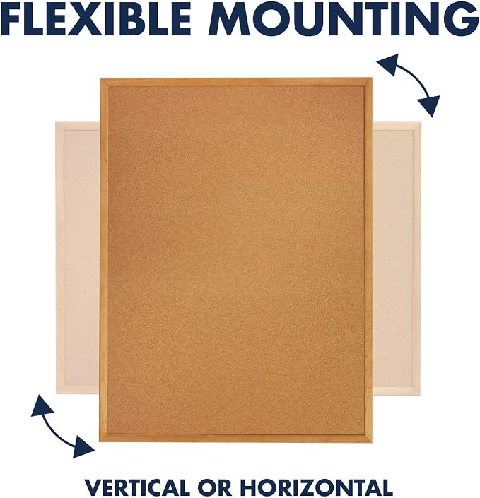 Quartet Cork Board, Bulletin Board, Oak Finish Frame - Image 4