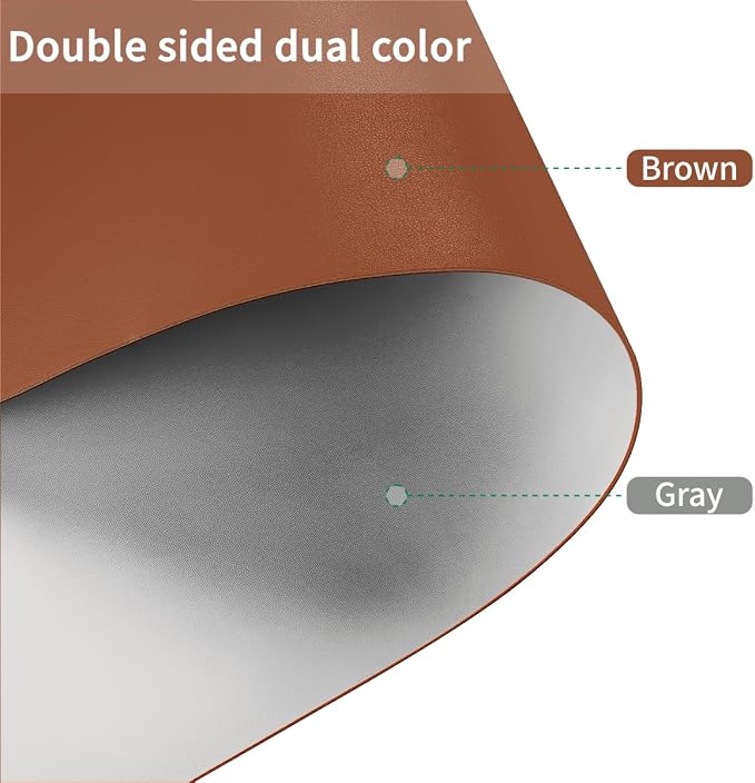 Zinkooat Leather Table Cover, 1.8mm Thick, 17x54 Inch Table Protector, Glass - Image 2