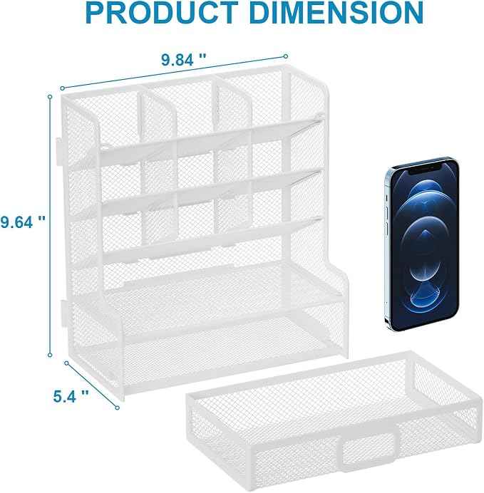 Marbrasse Larger Mesh Desk Organizer