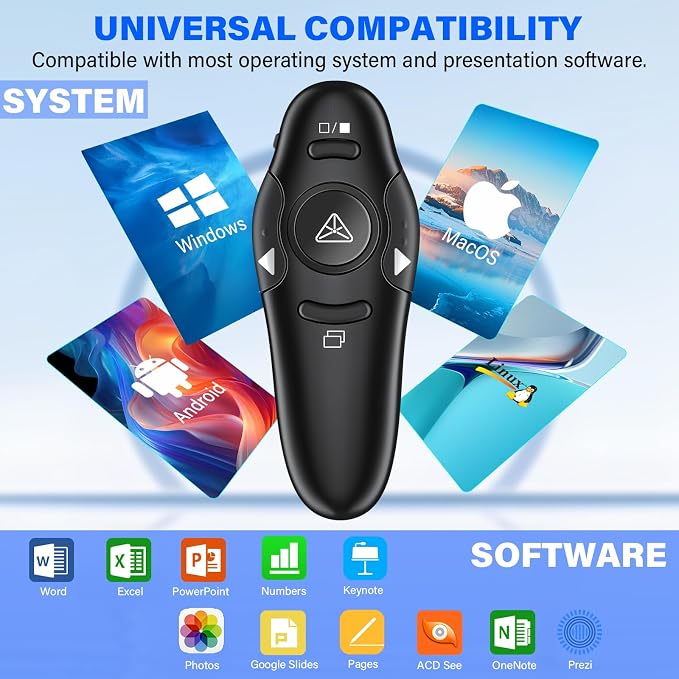 2-in-1 USB Type C Presentation Clicker Wireless Presenter Remote - Image 5