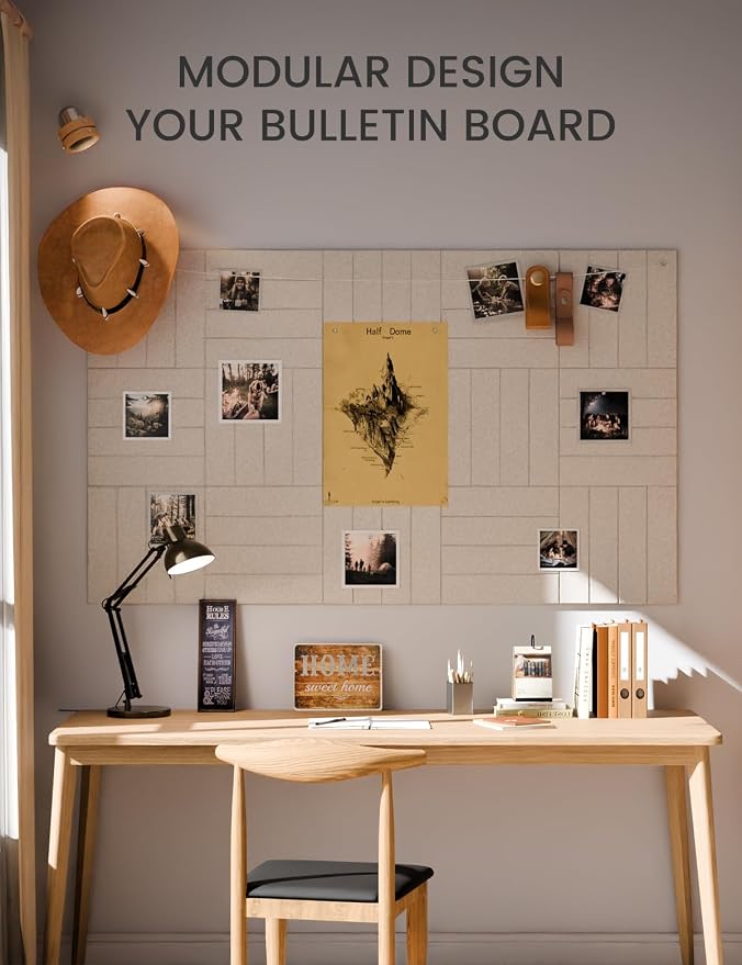 Fluxynara Felt Bulletin Board Tiles Large 36" x 24" Cork Board Alternative-6 - Image 5