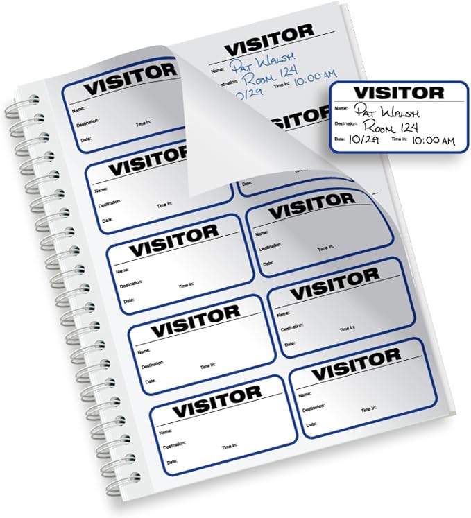 Threshold Visitor Badge Sign-in Book | Name Tag Stickers | Hospital, & - Image 2