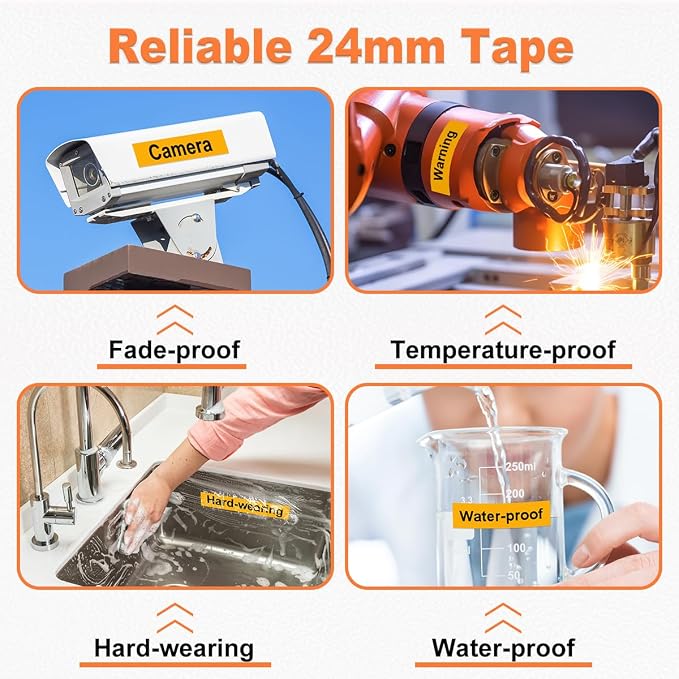 24mm Label Tape Orange Replace for Brother P Touch TZe TZ Tape 24mm 0.94'' - Image 4