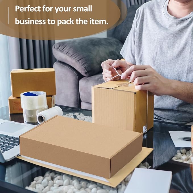 Eupako 13x10x2" Brown Shipping Boxes Corrugated Box Mailers 20 Pack Cardboard - Image 6