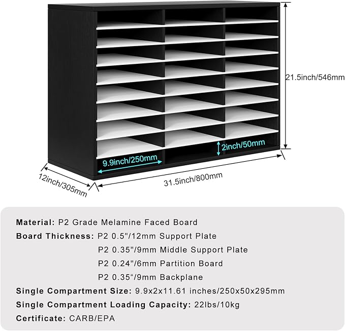PAG Mail Sorter Organizer, Wood Literature Organizer, Student Mailbox - Image 4