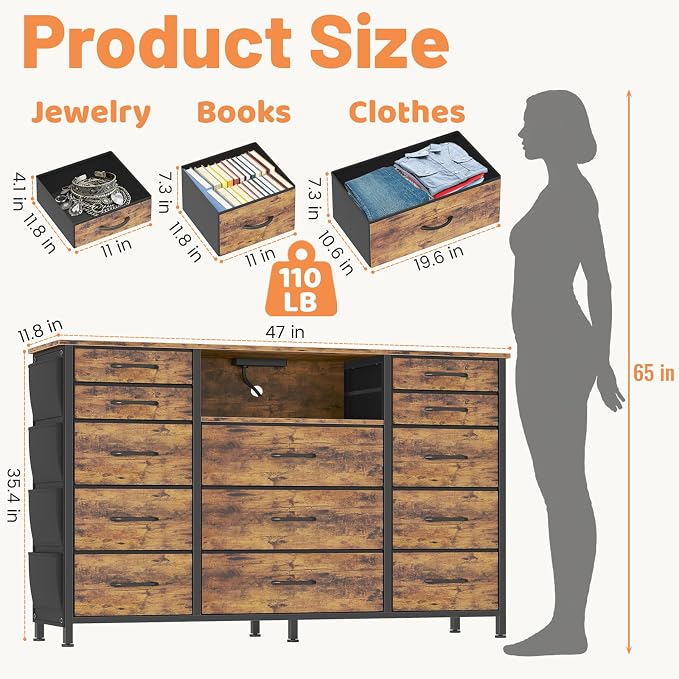 HCHQHS 47 Inch Dresser for Bedroom - Image 2